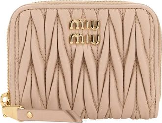 Miu Miu Leren portemonnee - Roze