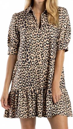 Jude Connally Tierney Gilded Dress In Cheetah