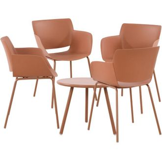 Clp Gruppo di sedute Minota terracotta 4 sedie
