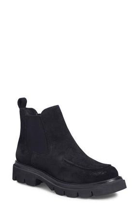 S&ouml;fft Samira Platform Chelsea Boot in Black Suede at Nordstrom Rack, Size 8