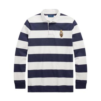 Polo Ralph Lauren Tops, Heren, Wit, L, Katoen, Classic Fit Polo Bear Jersey Rugby Shirt