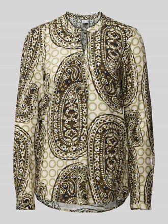 Emily van den Bergh Blusenshirt mit V-Ausschnitt in Khaki, Gr&ouml;&szlig;e 34