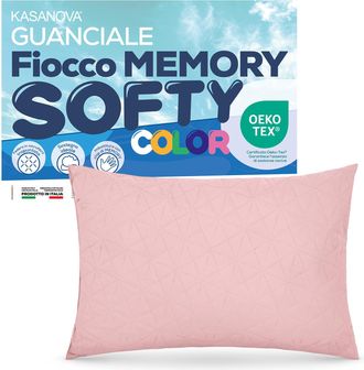 KASANOVA Cuscino guanciale fiocco memory Softy rosa