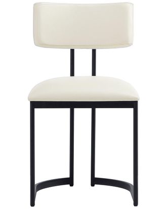 Manhattan Comfort Set Of 2 Juno Metal Vegan Leather Side Chairs