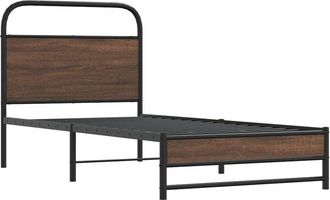 vidaXL Estructura de cama sin colchón 90x200 cm madera marrón roble Vidaxl