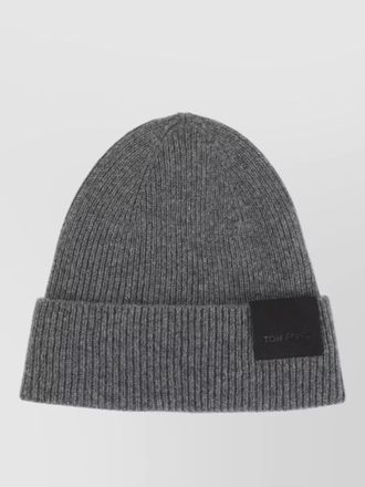 Tom Ford ribbed cashmere beanie hat folded cuff