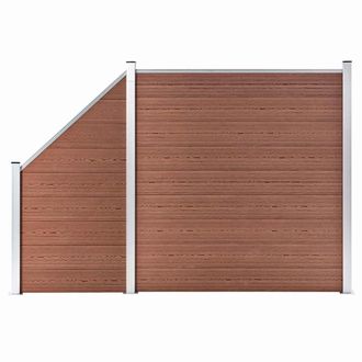 vidaXL Vidaxl - Set De Valla 1 Cuadrada + 1 Oblicua Wpc Marr&oacute;n 273x186 Cm
