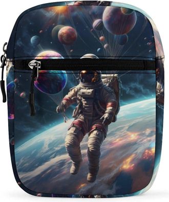Generic Outer Space Astronaut Crossbody Bag Adjustable Satchel Cute Shoulder Bag Lightweight Sling Bags