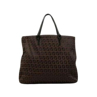 Fendi Pre-owned Canvas Tote Bag - Dames - Vintage Shopper - Bruin - ONE Size - Leer - Vintage