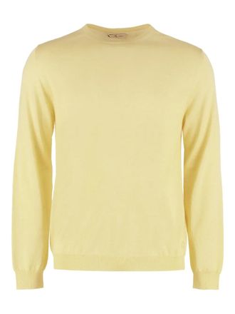 THE (ALPHABET) ribbed-trim sweater - men - Cashmere/Silk - L - Yellow