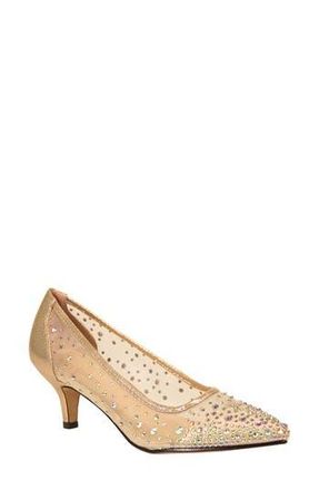 Lady Couture Rhinestone Kitten Heel Pump in Champagne at Nordstrom Rack, Size 6.5-7Us / 37Eu