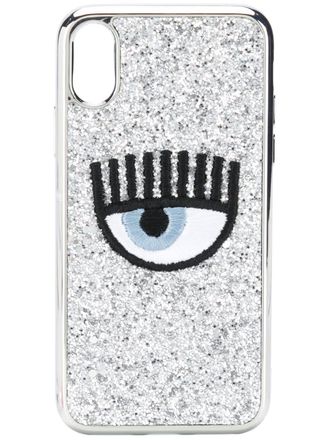 Chiara Ferragni Flirting iPhone X case - women - Polyurethane/PVC - One Size - Silver