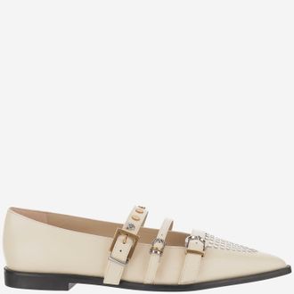 Pinko Pointy Toe Shoe With Leather Buckles