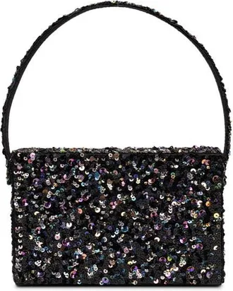 Simitri Sequin Box Clutch in Black at Nordstrom