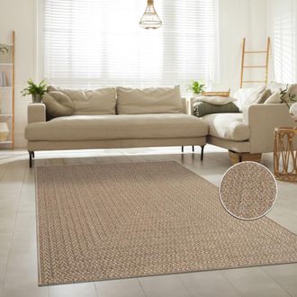 Paco Home Paco Home Alfombra Interior Exterior Terraza Balc&oacute;n Intemperie Lisa Estructura 200x290 Cm, Beige 3