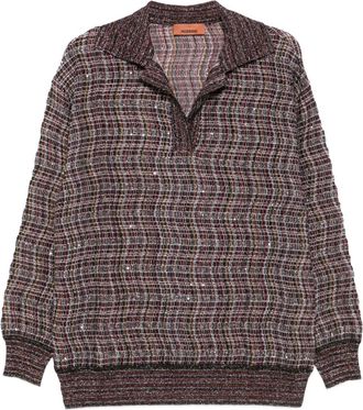 Missoni Trui met V-hals - Bruin