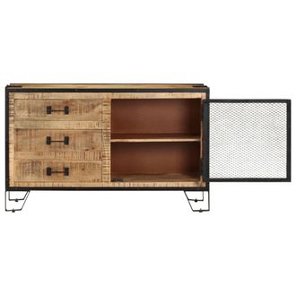 Berkfield Home Sideboard 100x31x60 cm Solid Rough Mango Wood in Brown | Size: 100 x 31 x 60 cm