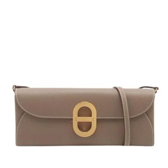 Herm&egrave;s Pre-owned Chaine d Ancre To Go Wallet - Dames - Pre-owned - Bruin - Maat: ONE Size Leer