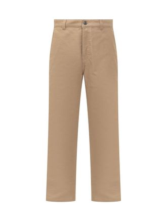 Ami Beige Straight Flat Front Pants
