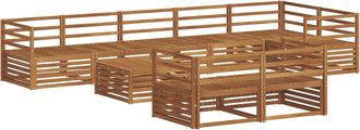 vidaXL Conjunto De Sof&aacute;s De Exterior 9 Uds. Natural Vidaxl