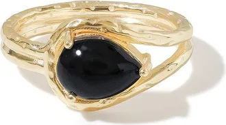 Tiramisu Plated 1.26 Ct. Tw. Black Onyx Solitaire Ring