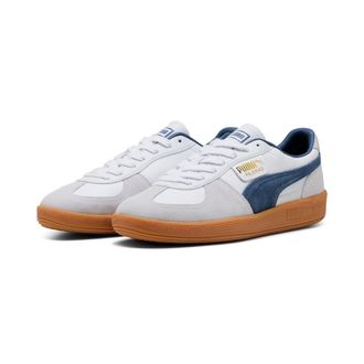 Puma Sneaker PUMA PALERMO LTH, Damen, Gr. 42,5, puma wei&szlig;, schwarz indigo, Leder, unifarben, Schuhe Sneaker