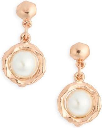 Karine Sultan Faux Pearl Drop Earrings in Rose Gold at Nordstrom Rack