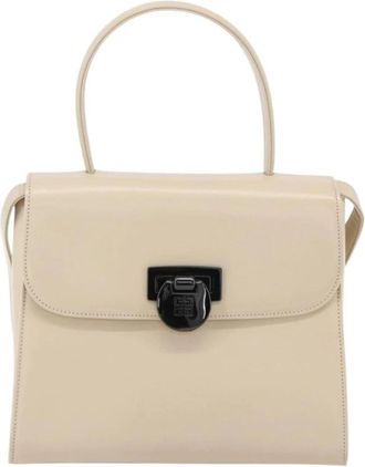 Givenchy Pre-owned Handbags, female, Beige, Size: ONE SIZE Pre-owned Vintage Lock Top Handle Bag