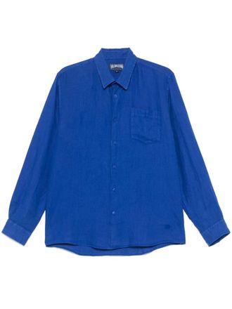Vilebrequin Caroubis shirt - men - Linen/Flax - M - Blue