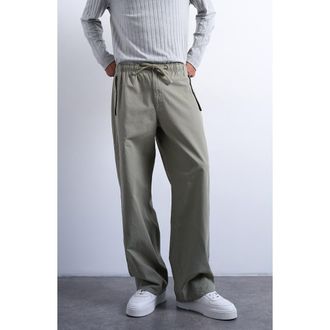 Topman Baggy Canvas Trousers in Khaki at Nordstrom, Size X-Small