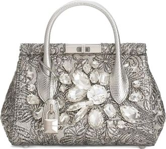 Dolce & Gabbana Marlene Day mini-shopper met borduurwerk - Zilver