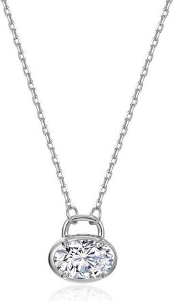 Lafonn Oval Lock Necklace in Silver at Nordstrom, Size 20
