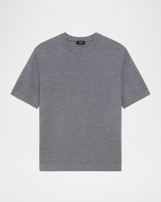 Theory Mens Kolben Knit Short-Sleeve Crewneck Sweater