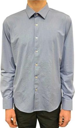 Roberto Ricci Design Micro Vichy Stretch Shirt - Heren - Zakelijke Overhemden - Blauw - L - Overhemden
