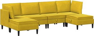 vidaXL Juego De Muebles De Sal&oacute;n 6 Uds. Amarillo Terciopelo Vidaxl