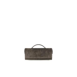 Brunello Cucinelli Pochette a busta in camoscio con manico superiore - - Bags - Donna - Marrone - ONE SIZE