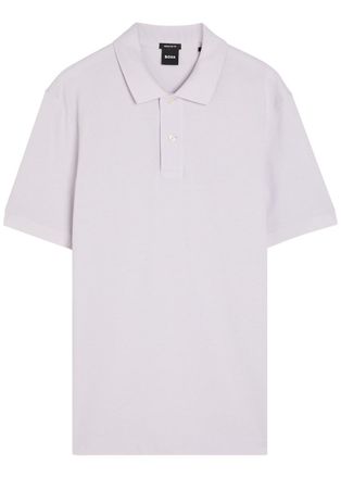 BOSS Boss Pallas Logo-embroidered Piqu&eacute; Cotton Polo Shirt - Light Purple - XL