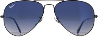 Ray-Ban Zonnebril Aviator 3025 Gunmetal Gepolariseerd Blauw Verloop Grijs 004/78 58mm