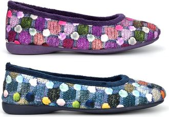 Generic Womens Rubber Sole Slippers Size 5 Memory Foam Slipper Size 7 Ladies Rubber Sole Slipper Womens Slip On Slippers Slip On Memory Foam Sizes 3-8 Purple/