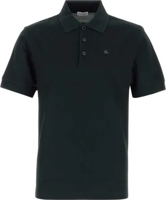 Burberry Tops, Heren, Zwart, S, Katoen, Piquet Polo Shirt
