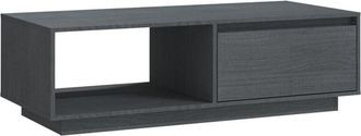 vidaXL Vidaxl - Mesa de centro de madera maciza de pino gris 110x50x33,5 cm