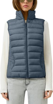 QS by s.Oliver Steppweste QS, Damen, Gr. XXL (44), blau, Steppware, Obermaterial: 100% Polyester. Futter: 100% Polyester, unifarben, normal h&uuml;ftbedeckend, Rundhals, 