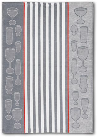 Dyckhoff Geschirrtuch »Gläser / Halbleinen« mit Gläser & Streifen Motiv, Masse je Tuch ca. 50x70 cm