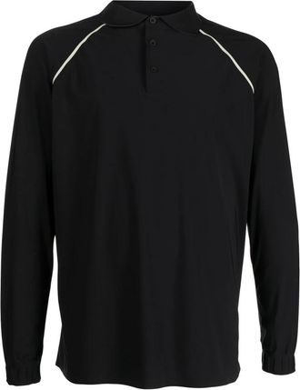GR10K Polo Shirts, male, Black, XL, Contrast Trim Polo Shirt Long Sleeve
