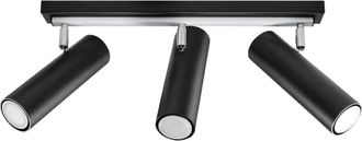 Sollux Lighting Lámpara de techo negro acero alt. 20 cm