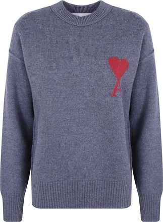 Ami Round-neck Truien - Heren - Ronde hals truien - Grijs - L - Truien & Vesten