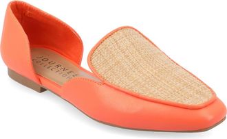 Journee Collection Kennza Mixed Media Loafer in Orange at Nordstrom Rack, Size 5.5