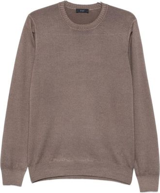 Fay Beige Crewneck Pullover