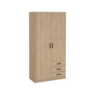 Dmora Dmora - Armario 2 Puertas Sultani, Muebles De Dormitorio, Vestidor, Armario De Ropa, 99x50 H200 Cm, Roble