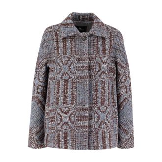 Etro Etro, Light Jackets, female, Multicolor, Size: XS Bouclé Jacquard Coat